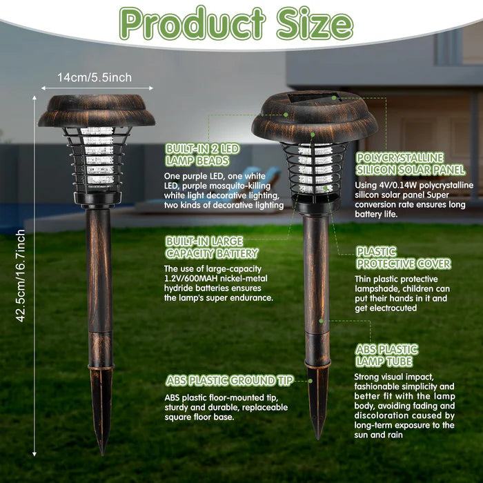 4 Pcs Solar Bug Zapper for Garden Patio