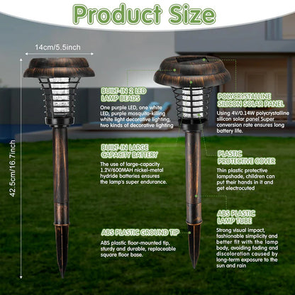 4 Pcs Solar Bug Zapper for Garden Patio